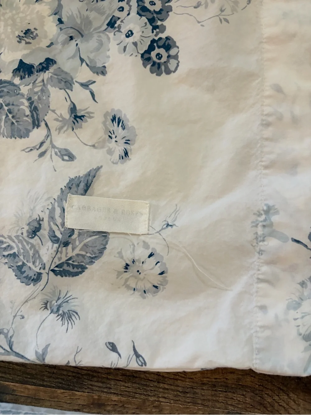 Cabbages and Roses Blue Floral Pillowcases - Set of 2 Cottage Shabby Chic